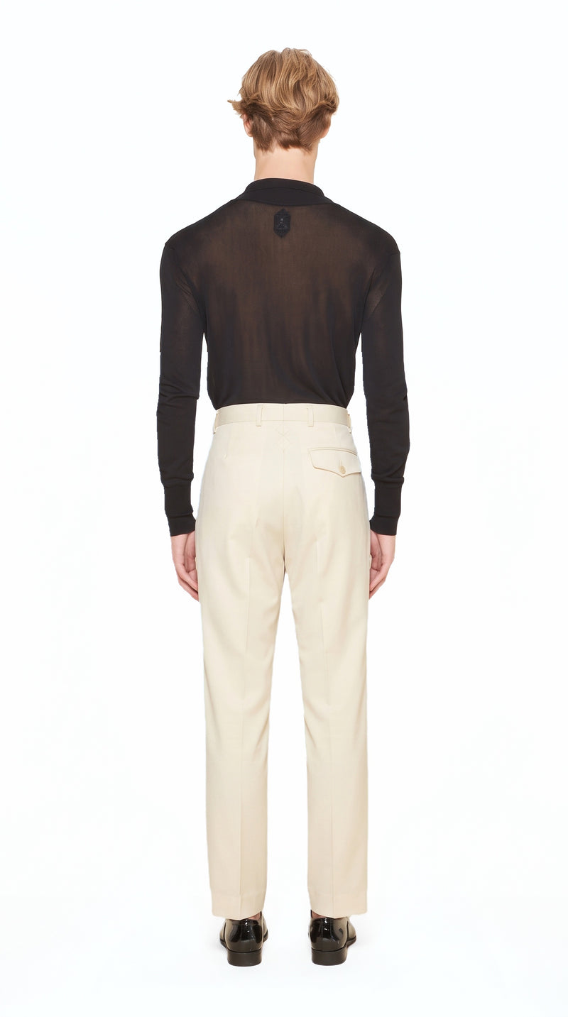 Prince Trousers Men Ivory, back view – POAN
