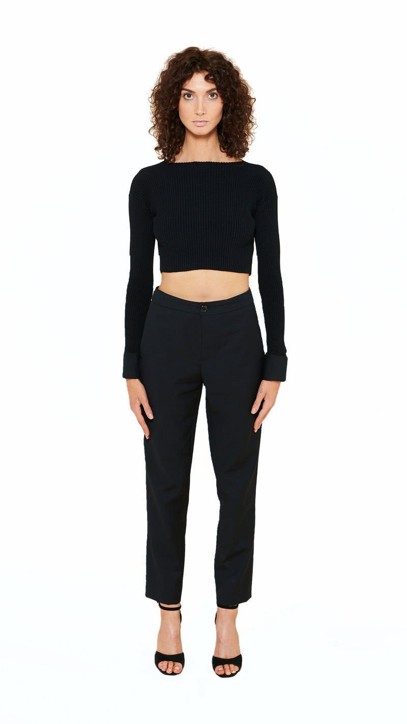 Queen Trousers Women Black, front view – POAN