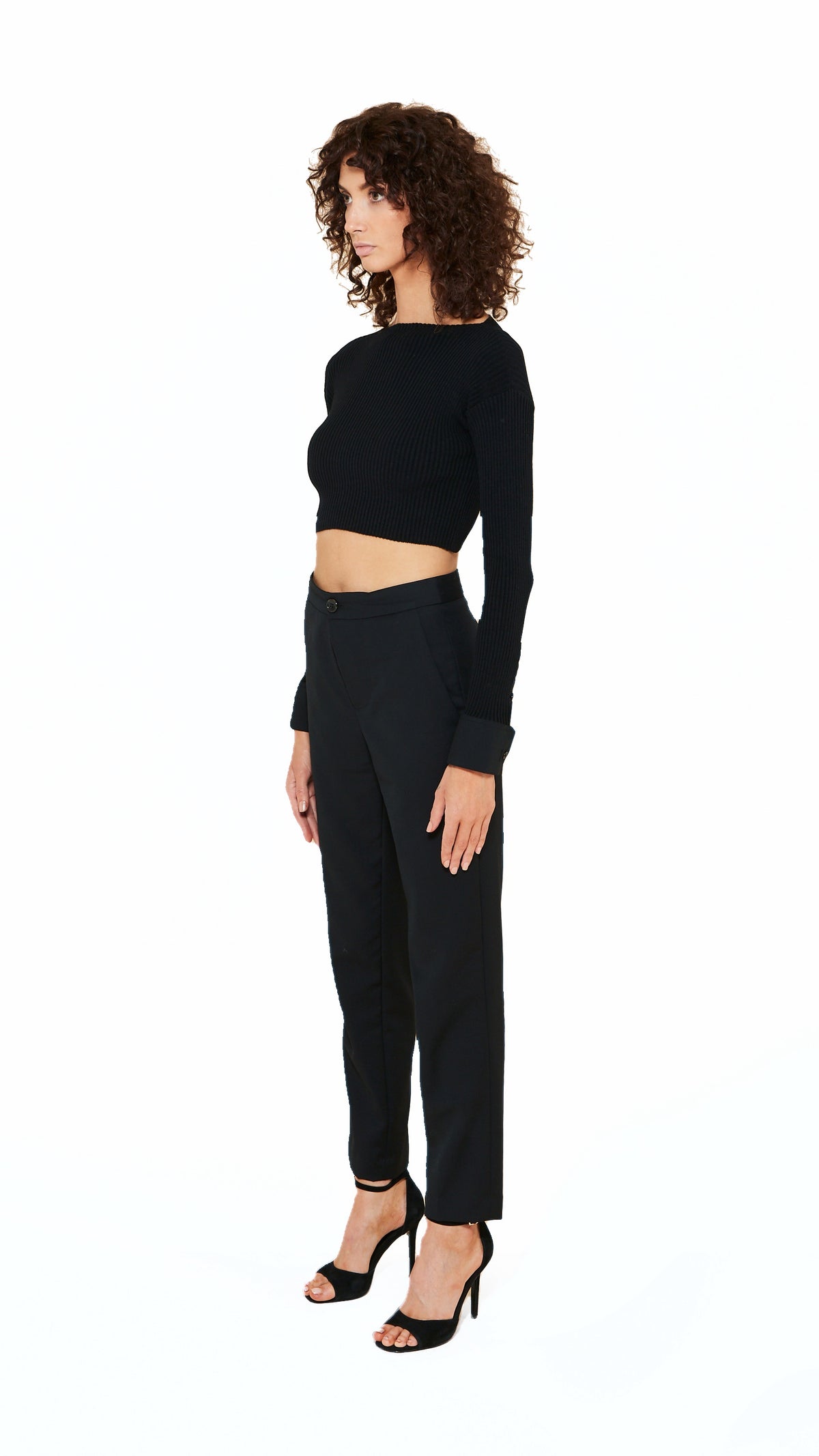 Queen Trousers Women Black, side view – POAN