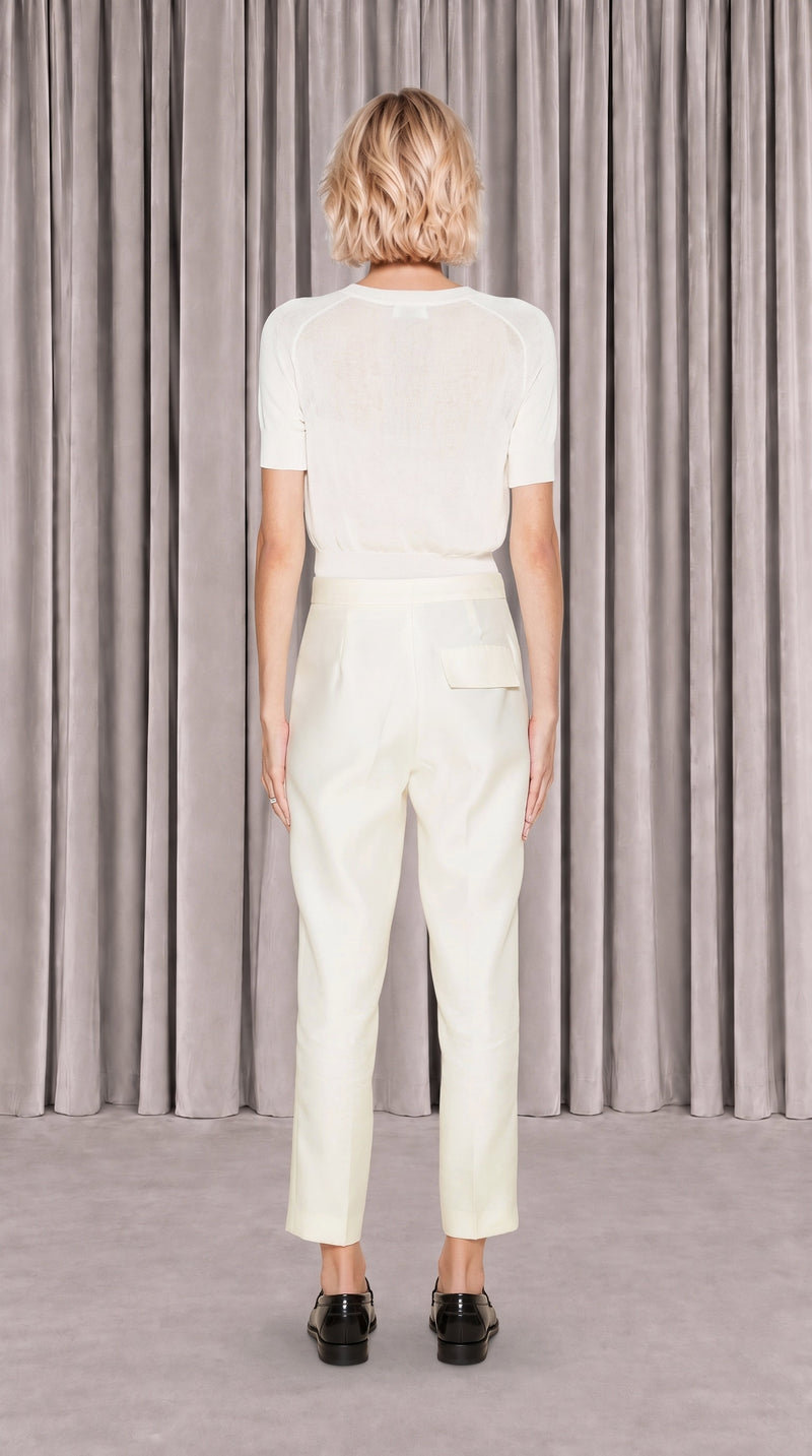 Queen Trousers Women Ivory, back view – POAN