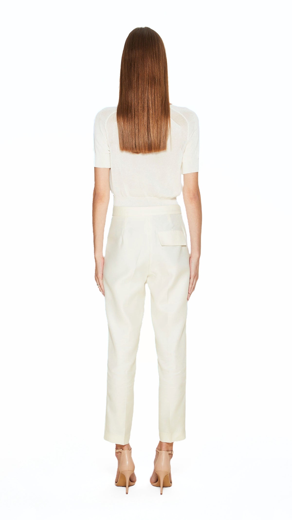 Queen Trousers Women Ivory, back view – POAN