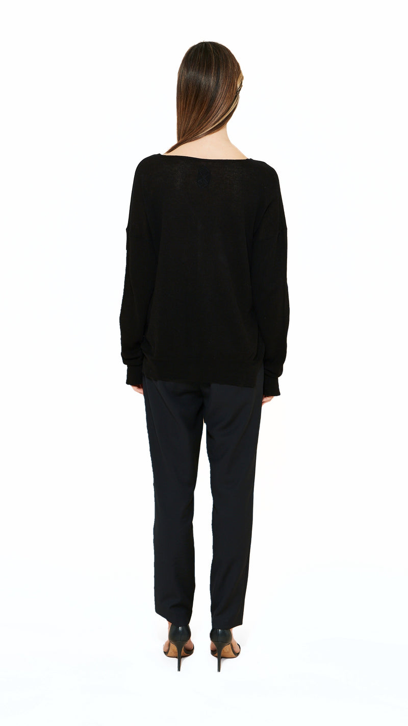 Roberto Cardigan Women Black, back view – POAN