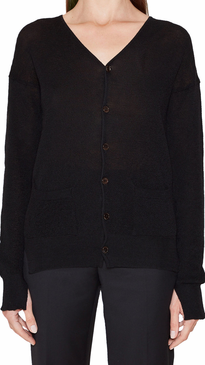 Roberto Cardigan Women Black, detail – POAN