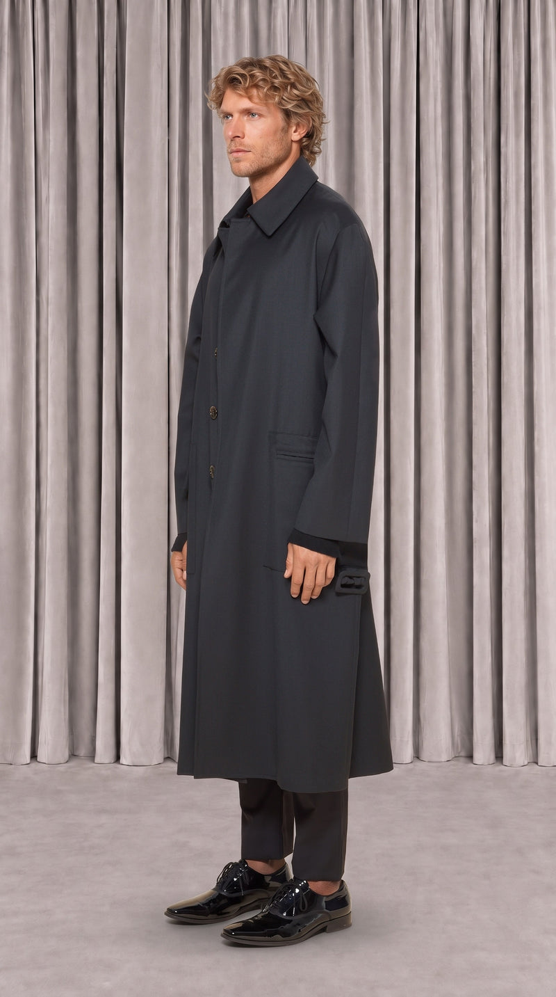Victor Overcoat Men Black, side view – POAN
