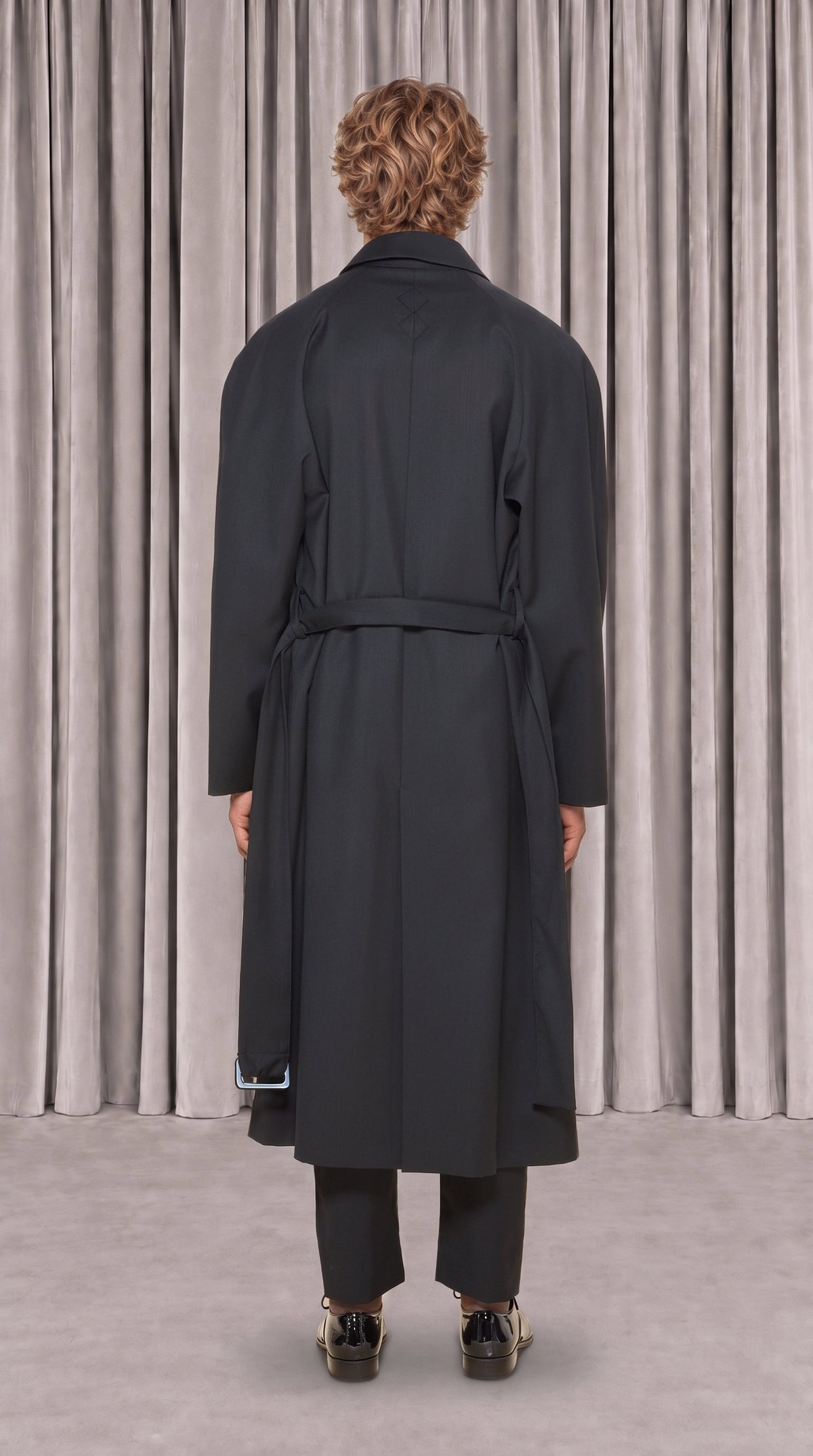 Victor Overcoat Men Black, back view – POAN