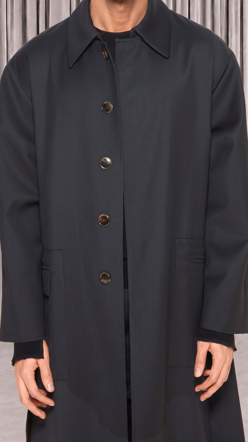 Victor Overcoat Men Black, detail – POAN