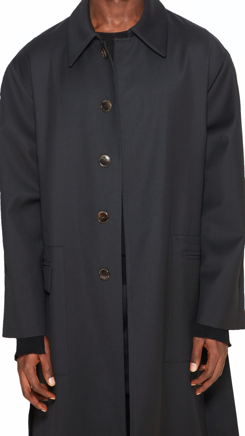 Victor Overcoat Men Black, detail – POAN