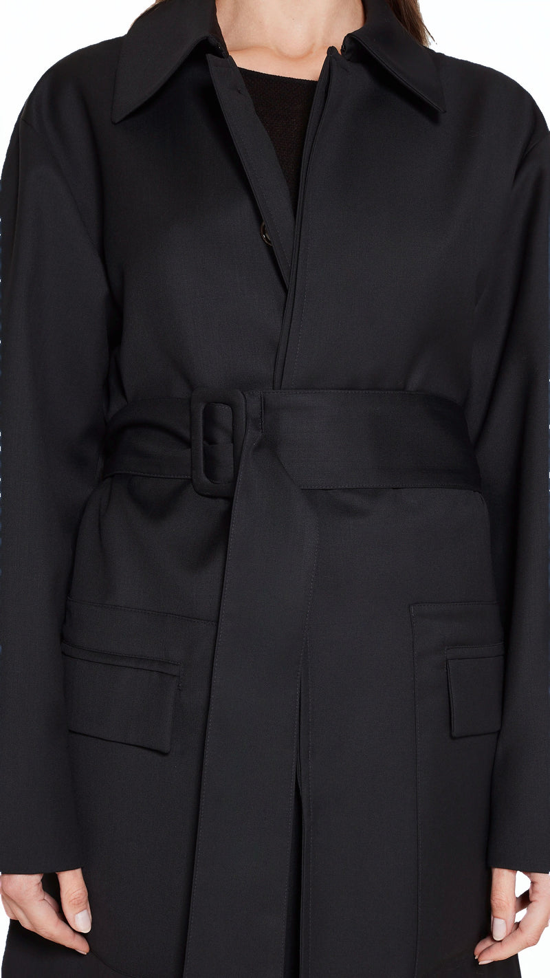Victor Overcoat Women Black, detail – POAN