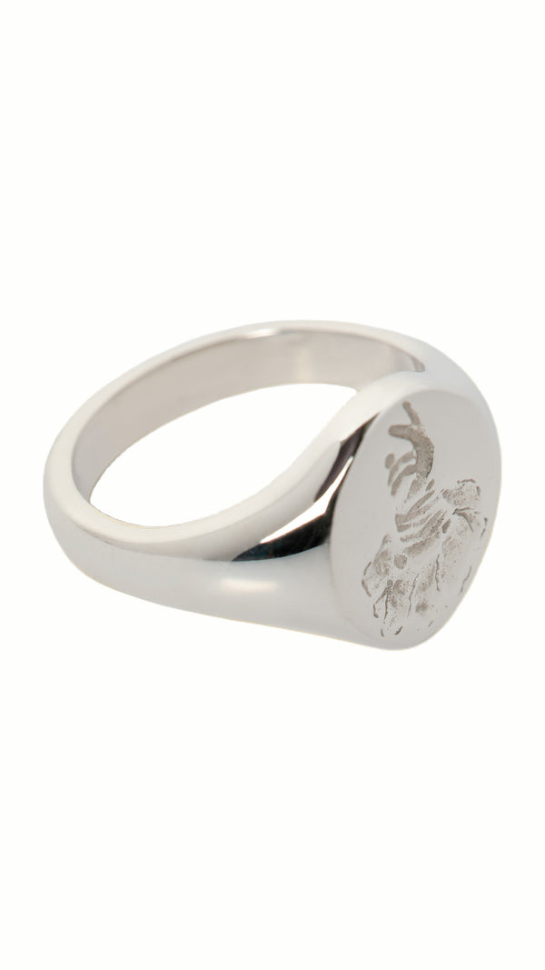 Aeiou Signet Ring Accessories White