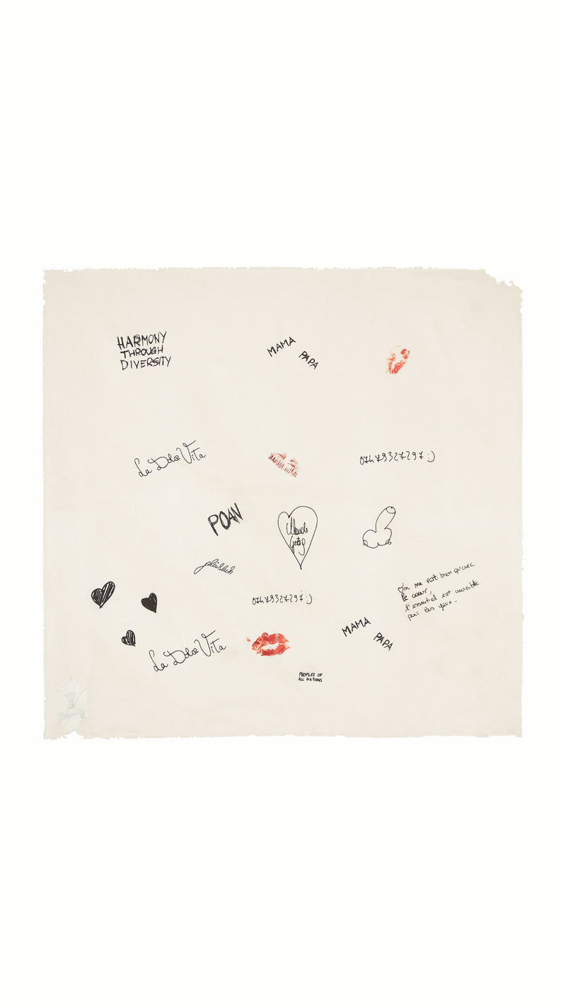 Fulon Foulard Scarf Ivory – flat lay