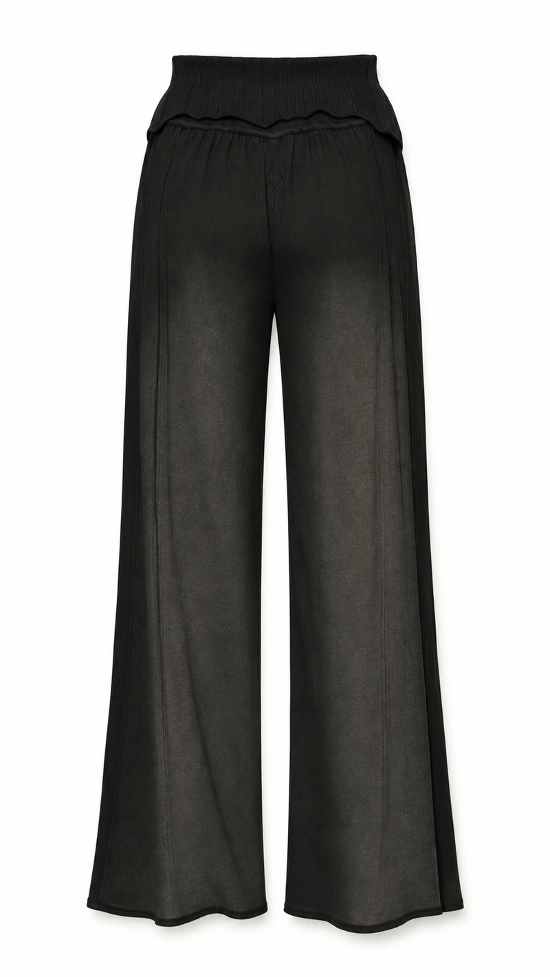 Galadriel Knitted Palazzo Trousers Women Washed, flat back – POAN