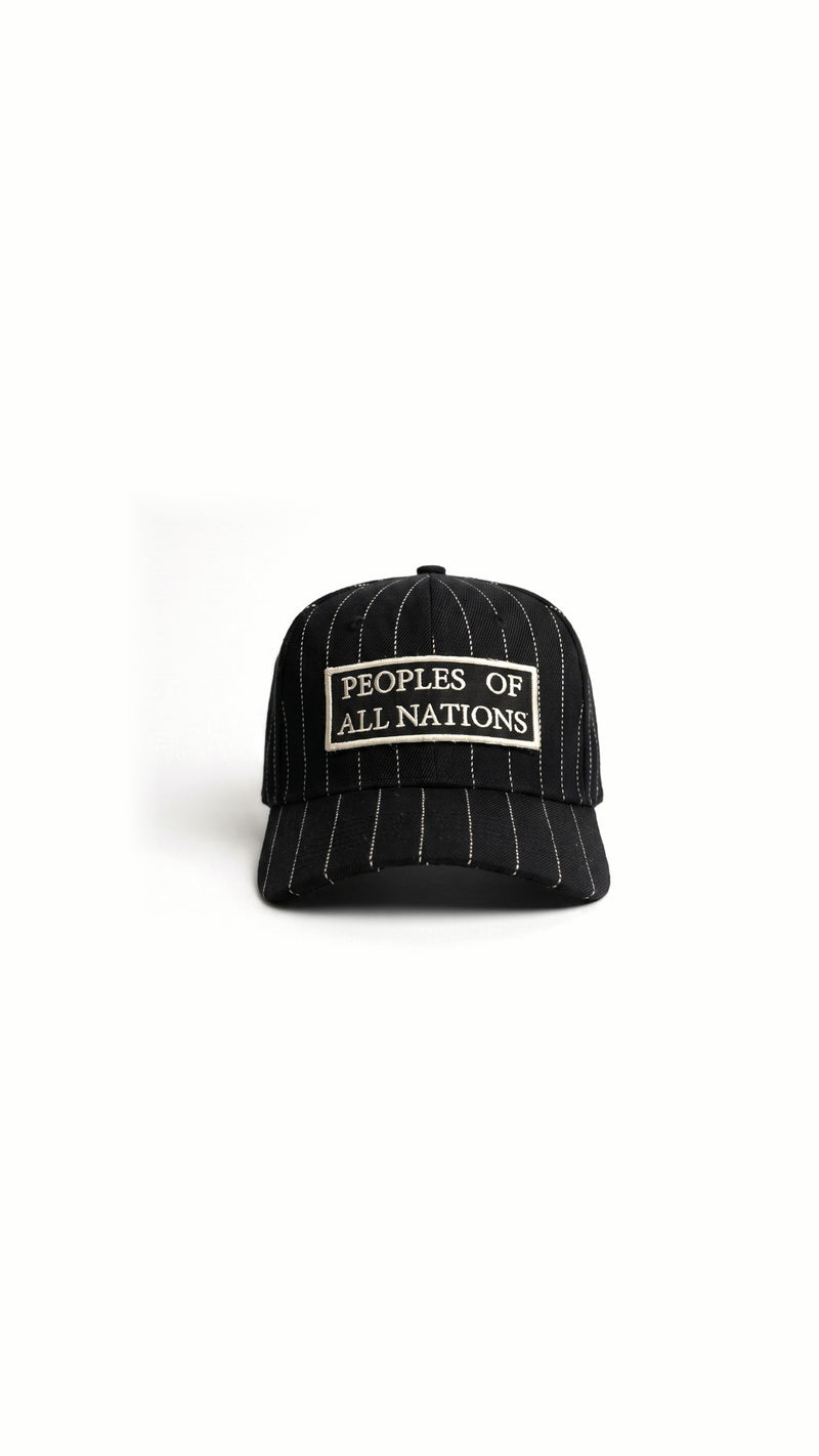 Hero Baseball Cap Noir Pinstripe – front