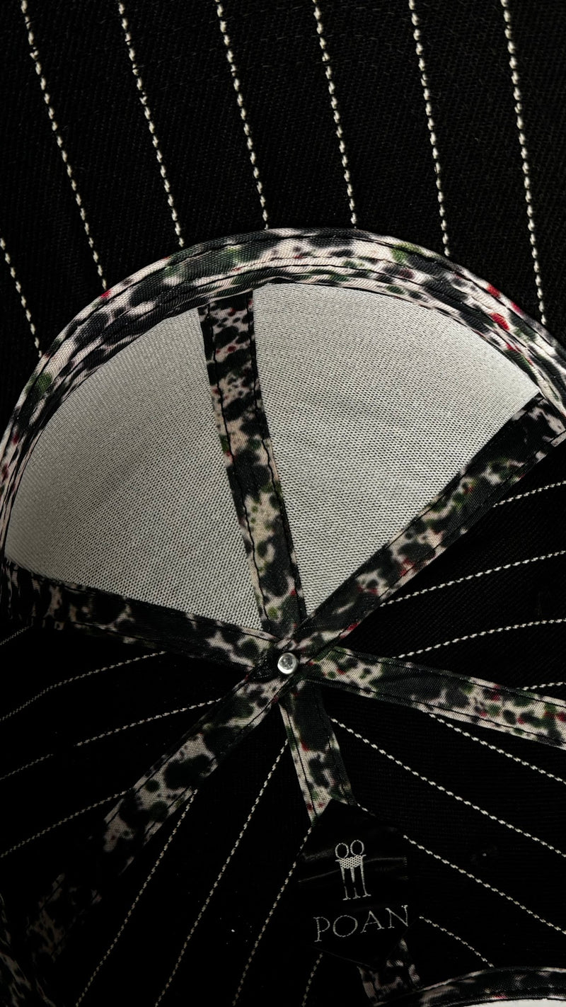 Hero Baseball Cap Noir Pinstripe – inside