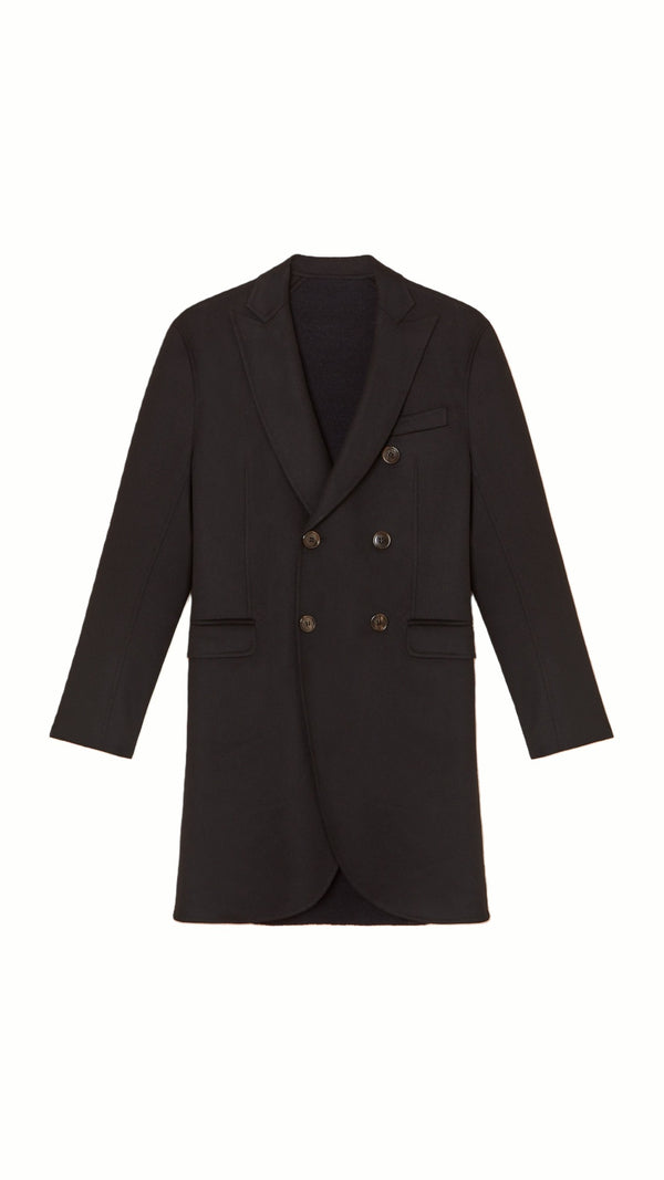 Michael Double Cashmere Overcoat Men Black