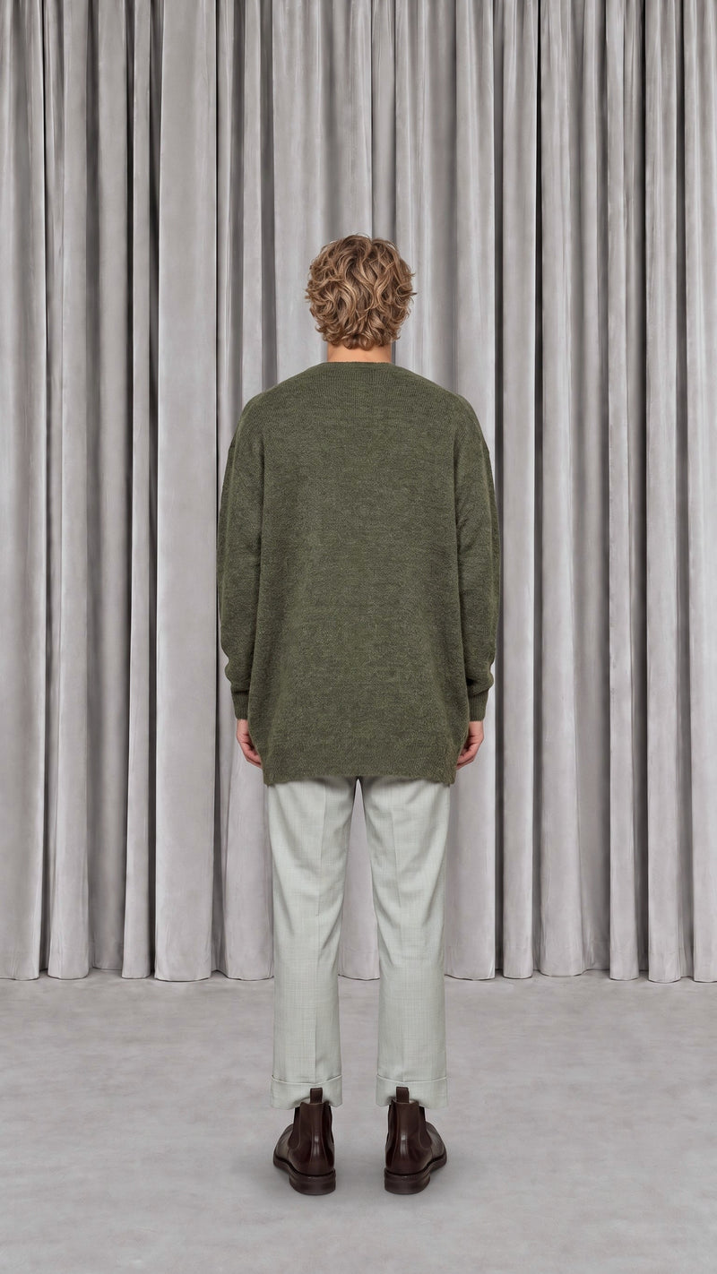 Robin Pullover Mohair Moss Men - back view