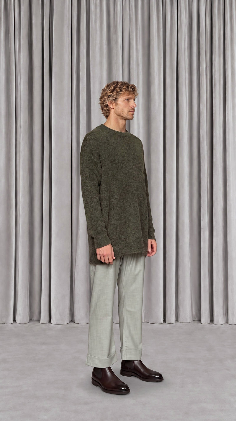 Robin Pullover Mohair Moss Men - side view