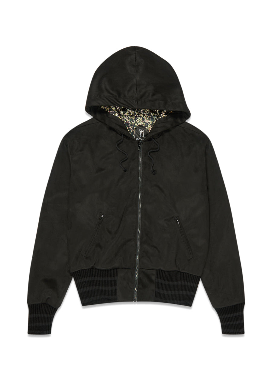 Apollo Alcantara Zip Hoodie Black