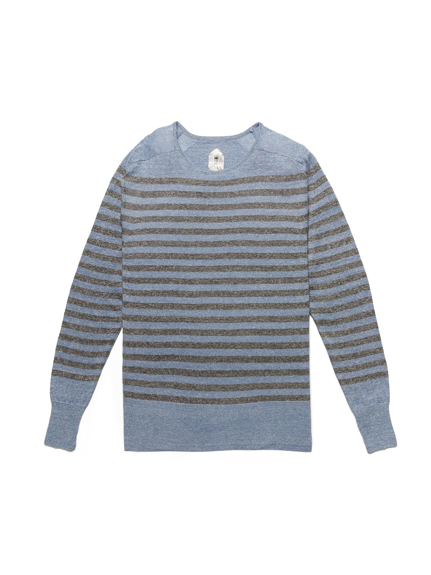 Brian Striped Crewneck Jumper Lightblue