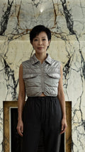 Brian Waistcoat Cropped Quilted Nylon Silver Women