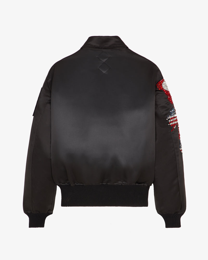 Crystal Hero World Map Bomber Jacket Multi Black