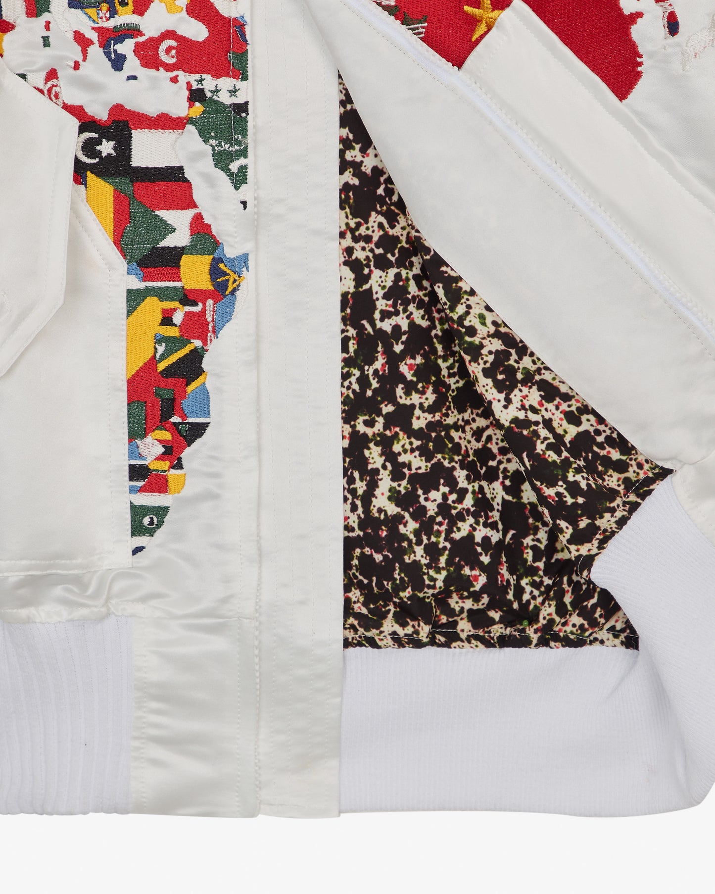 World Map MA-1 Flight Bomber Jacket Multi Ivory