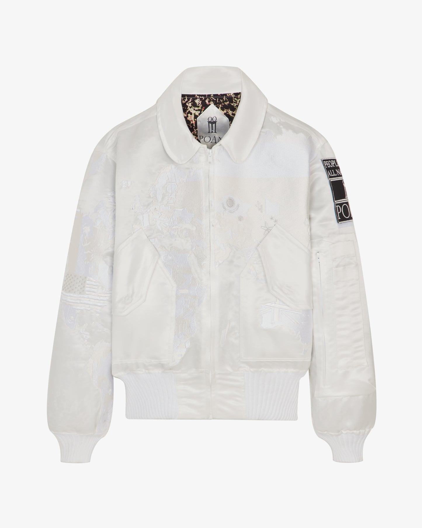 World Map MA-1 Bomber Jacket Ivory