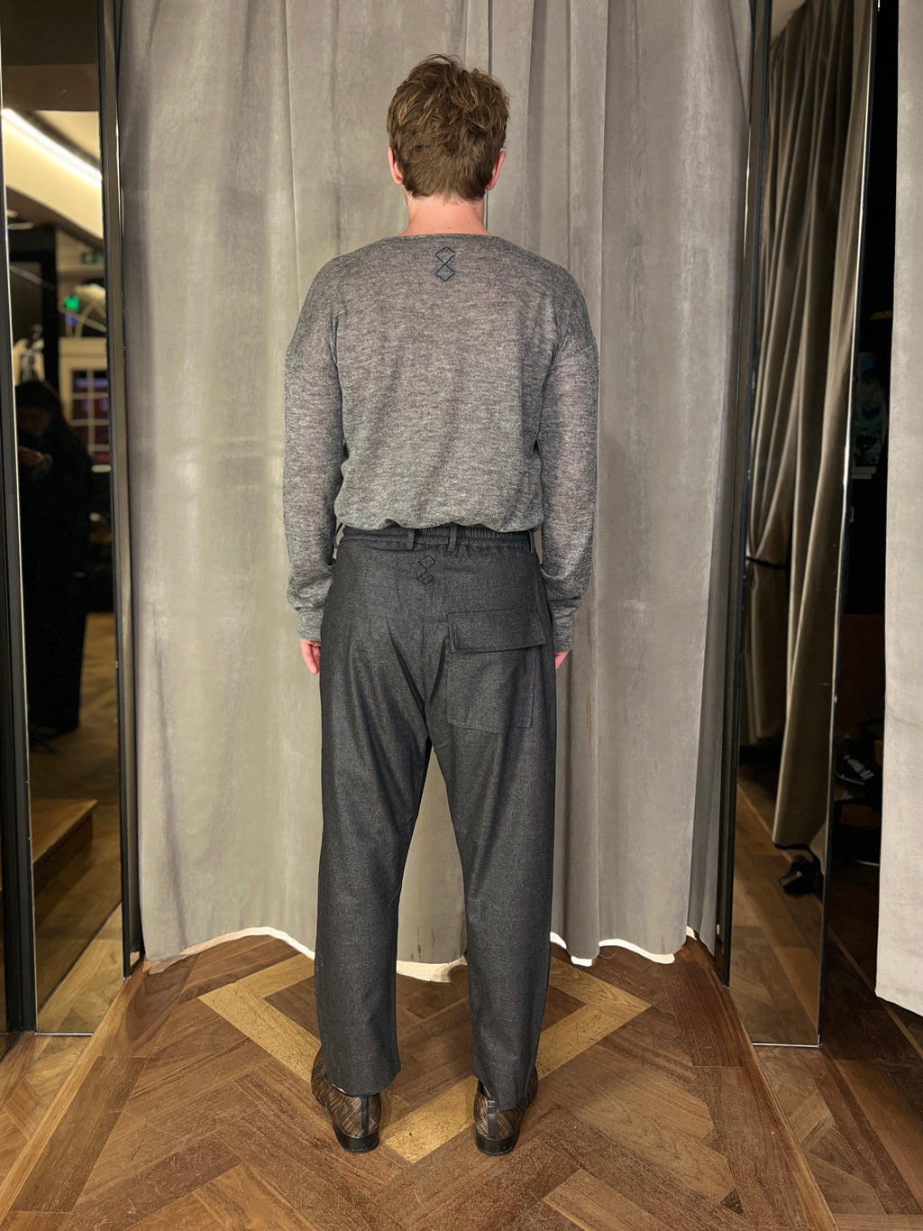 Roberto Alpaca Mohair Knitted Pullover Grey Men