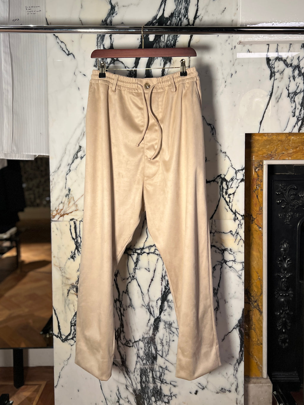 Fender Alcantara Drop Crotch Trousers Beige Men