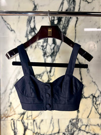 Ellie Merino Flannel Bralette Navy Women