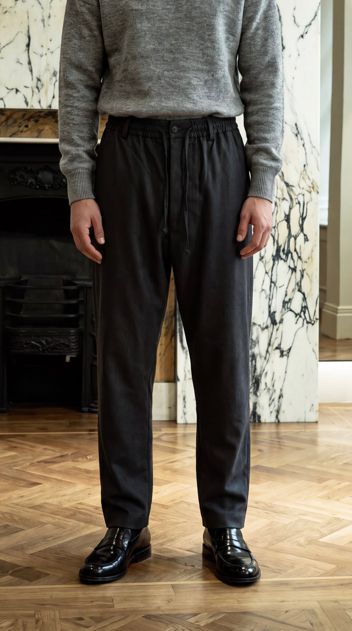 Fender Angora Flannel Drop Crotch Trousers Grey Men