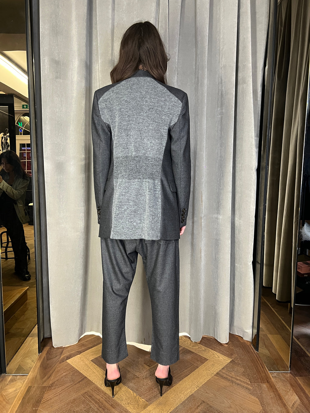 Michael DB Angora Flannel Jacket Grey Women