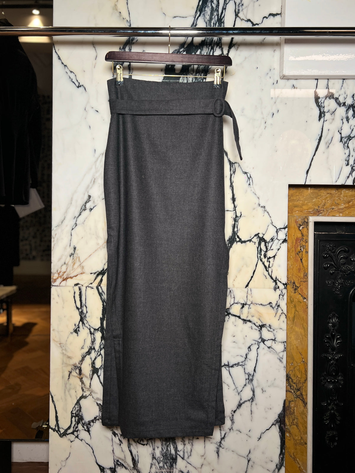 Dolce Angora Flannel Skirt Grey Women