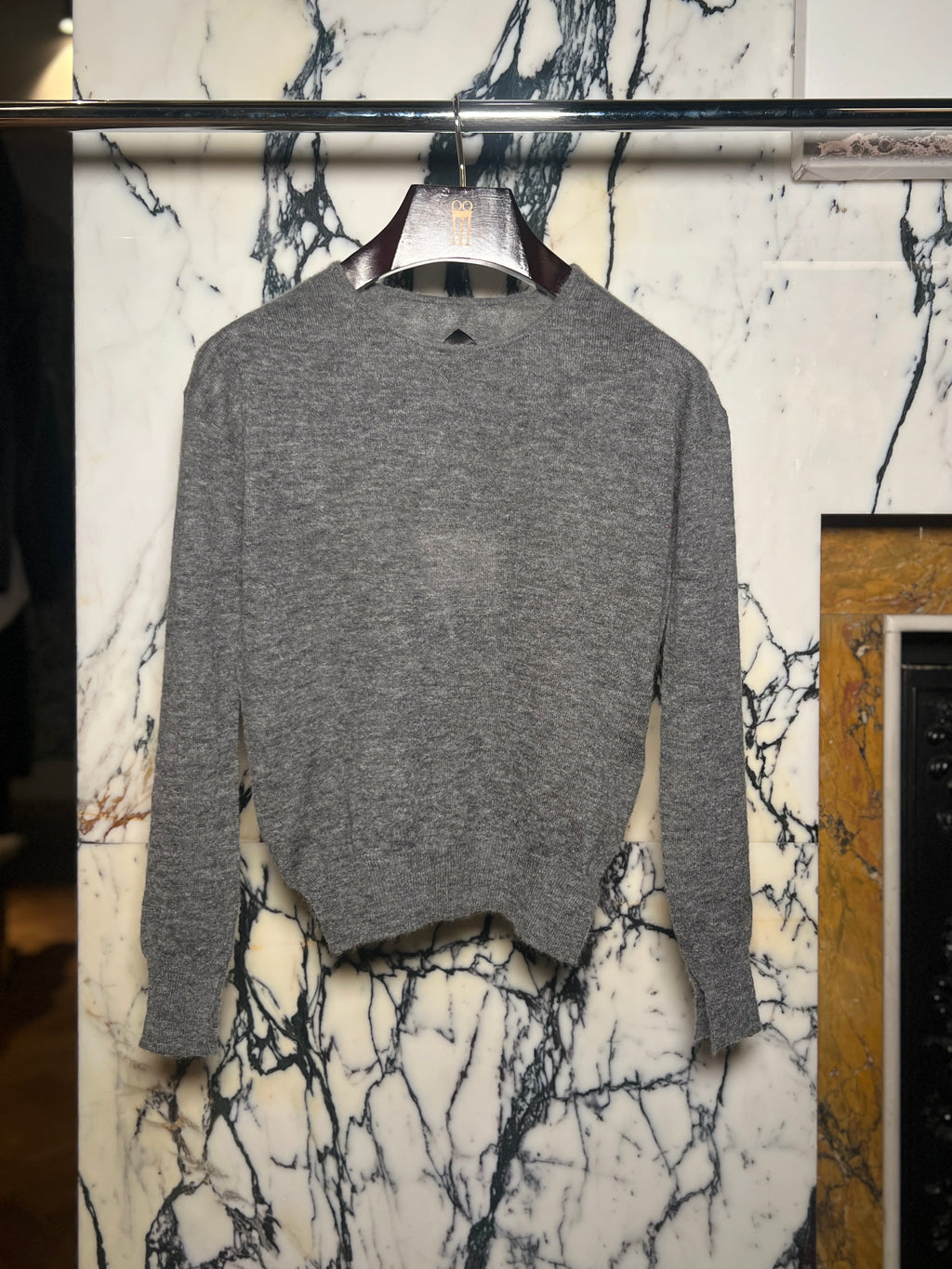 Roberto Alpaca Mohair Knitted Pullover Grey Women