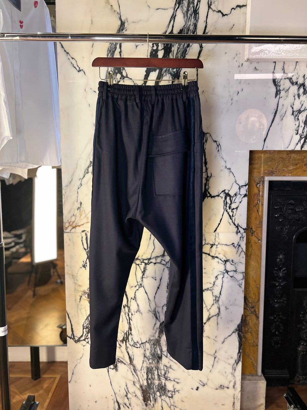 Fender Merino Flannel Drop Crotch Trousers Navy Men