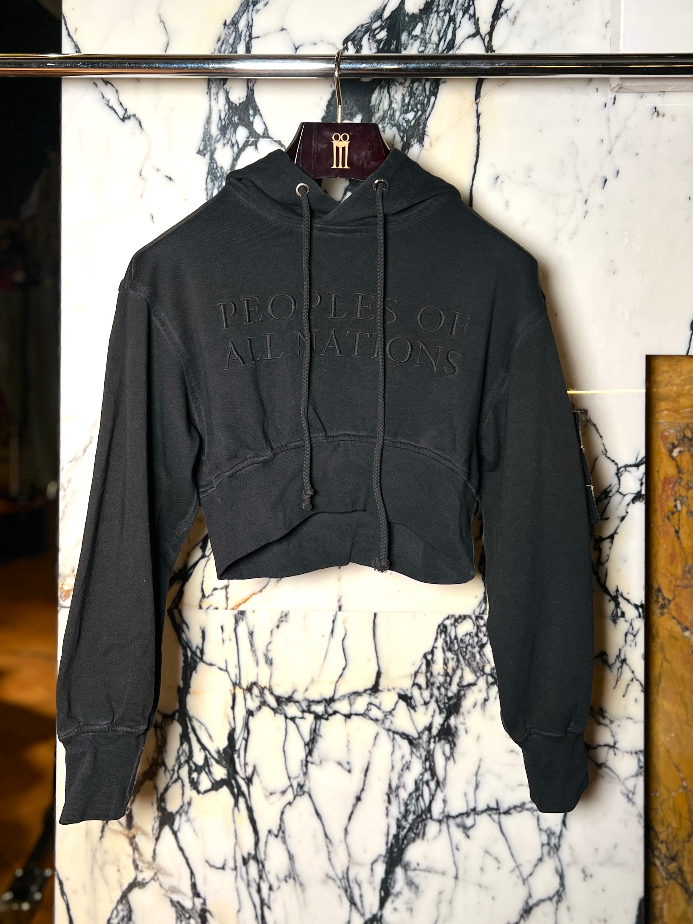 Hero Cropped Hoodie Women Black