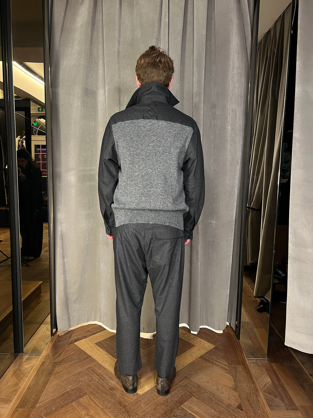 Brieuc Angora Flannel Overshirt Grey Men