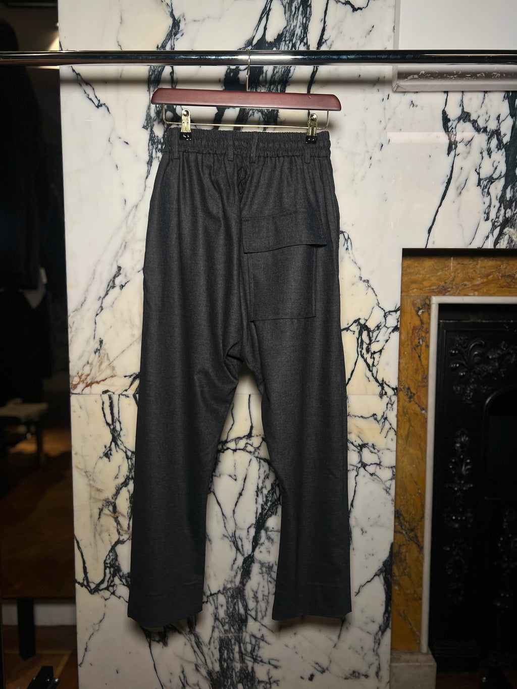 Fender Angora Flannel Drop Crotch Trousers Grey Men