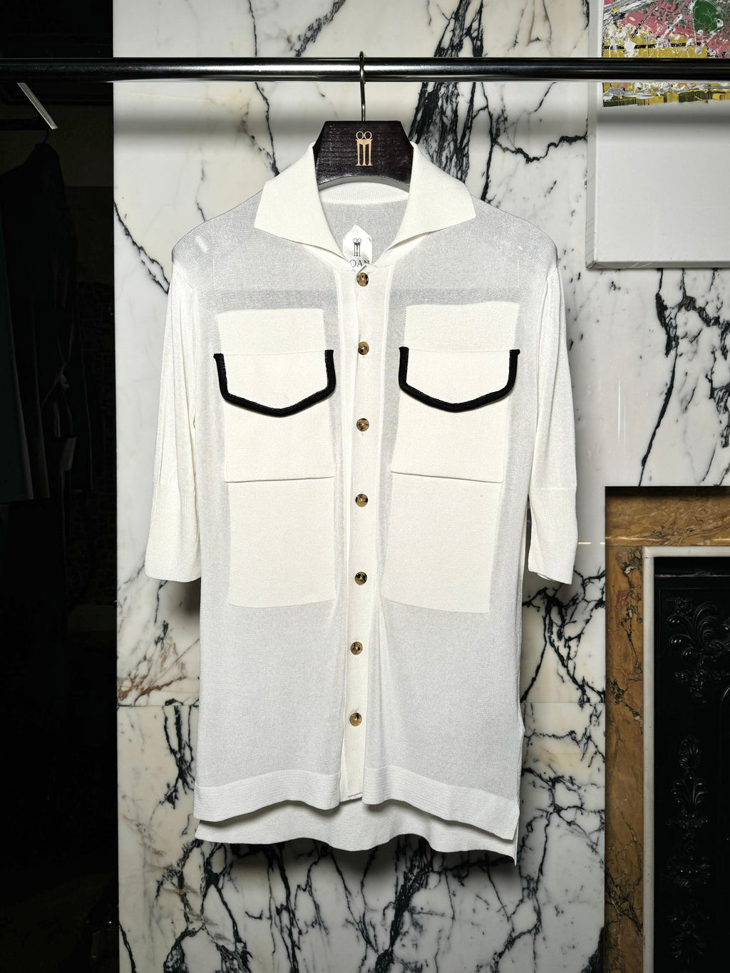Keaton Short Sleeve Polo Men Ivory