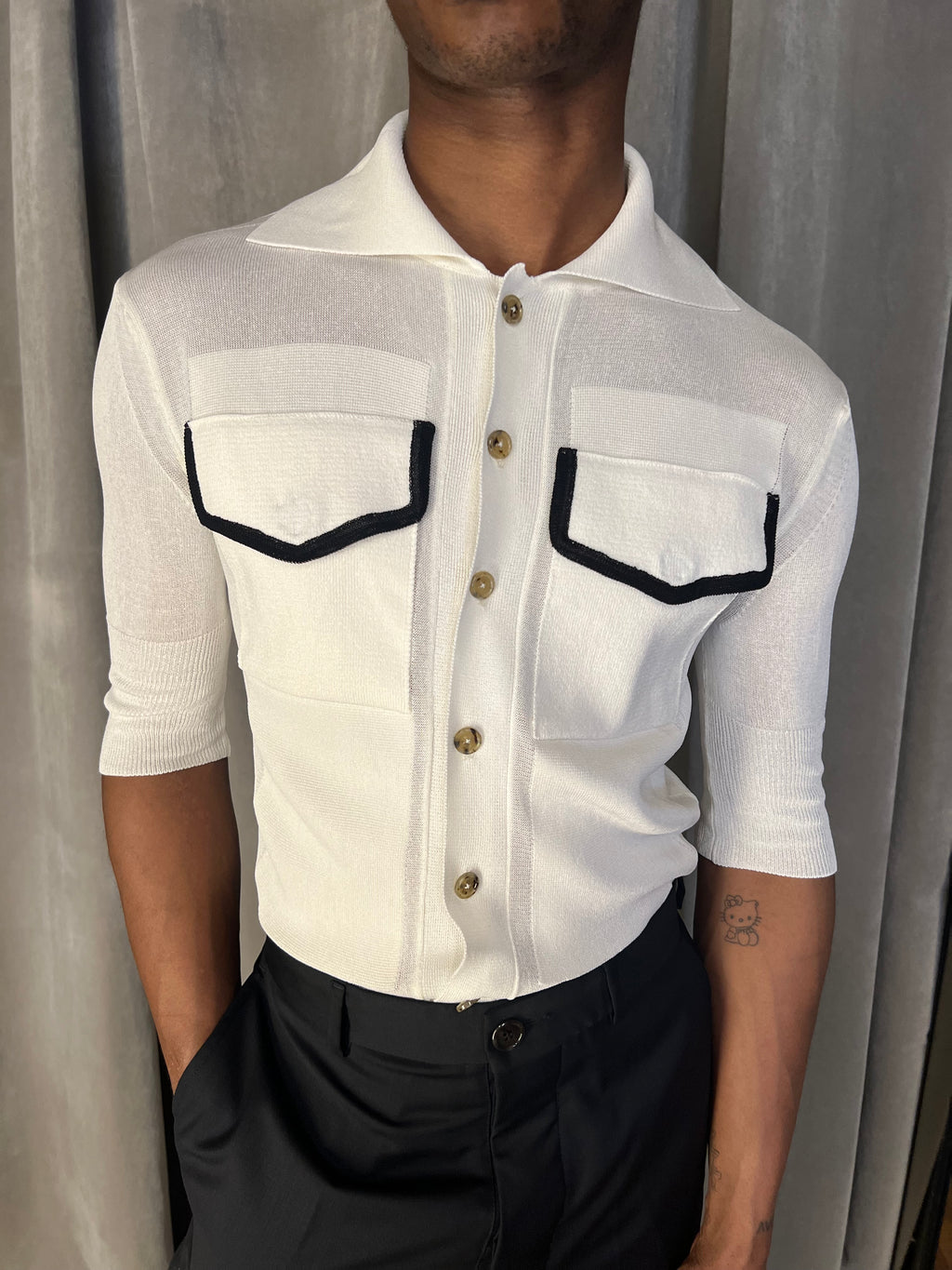 Keaton Short Sleeve Polo Men Ivory