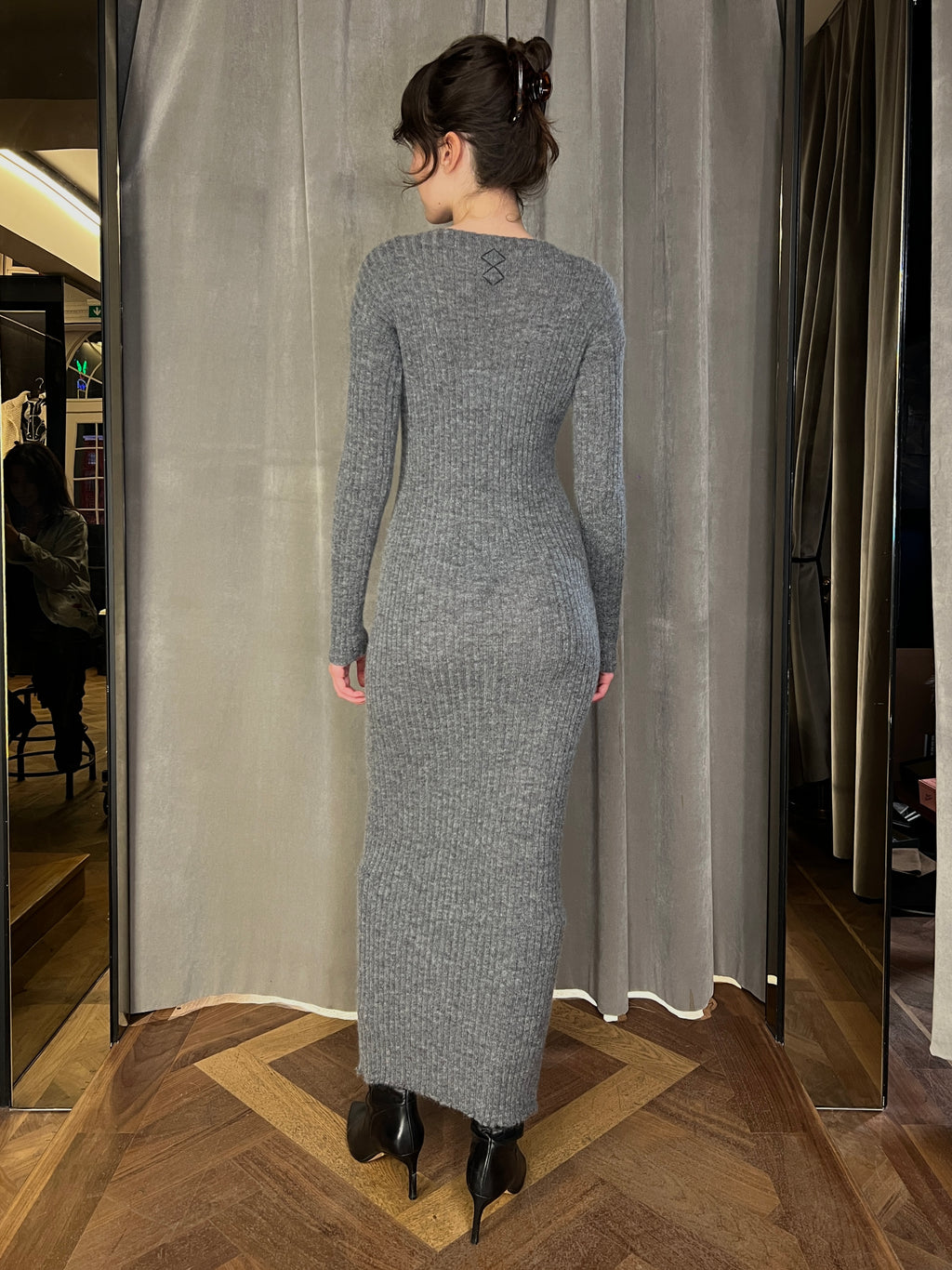 Giselle Alpaca Mohair Knitted Dress Grey Women