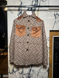 Brieuc Jacquard Blanket Overshirt Jacket Brown Men