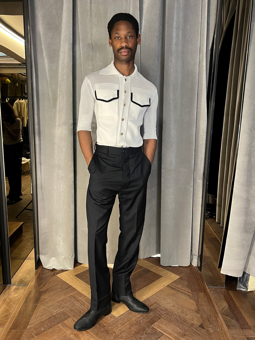 Keaton Short Sleeve Polo Men Ivory