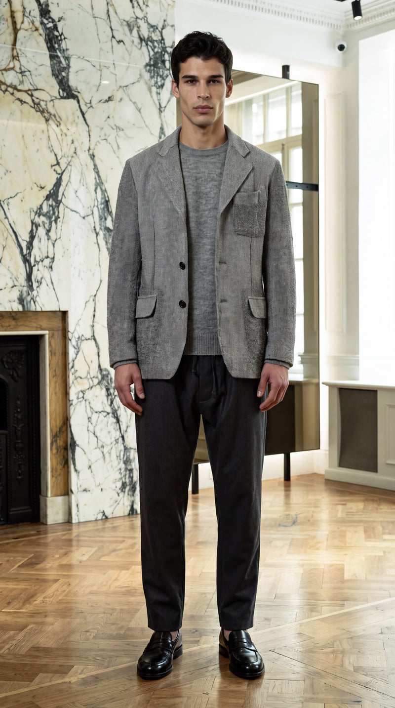 Nicholas Jacket Broken Stitch Silver Men