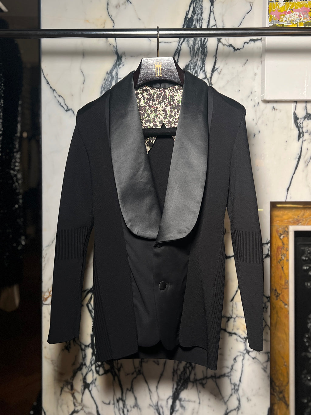 Smoker Jacket Men Black