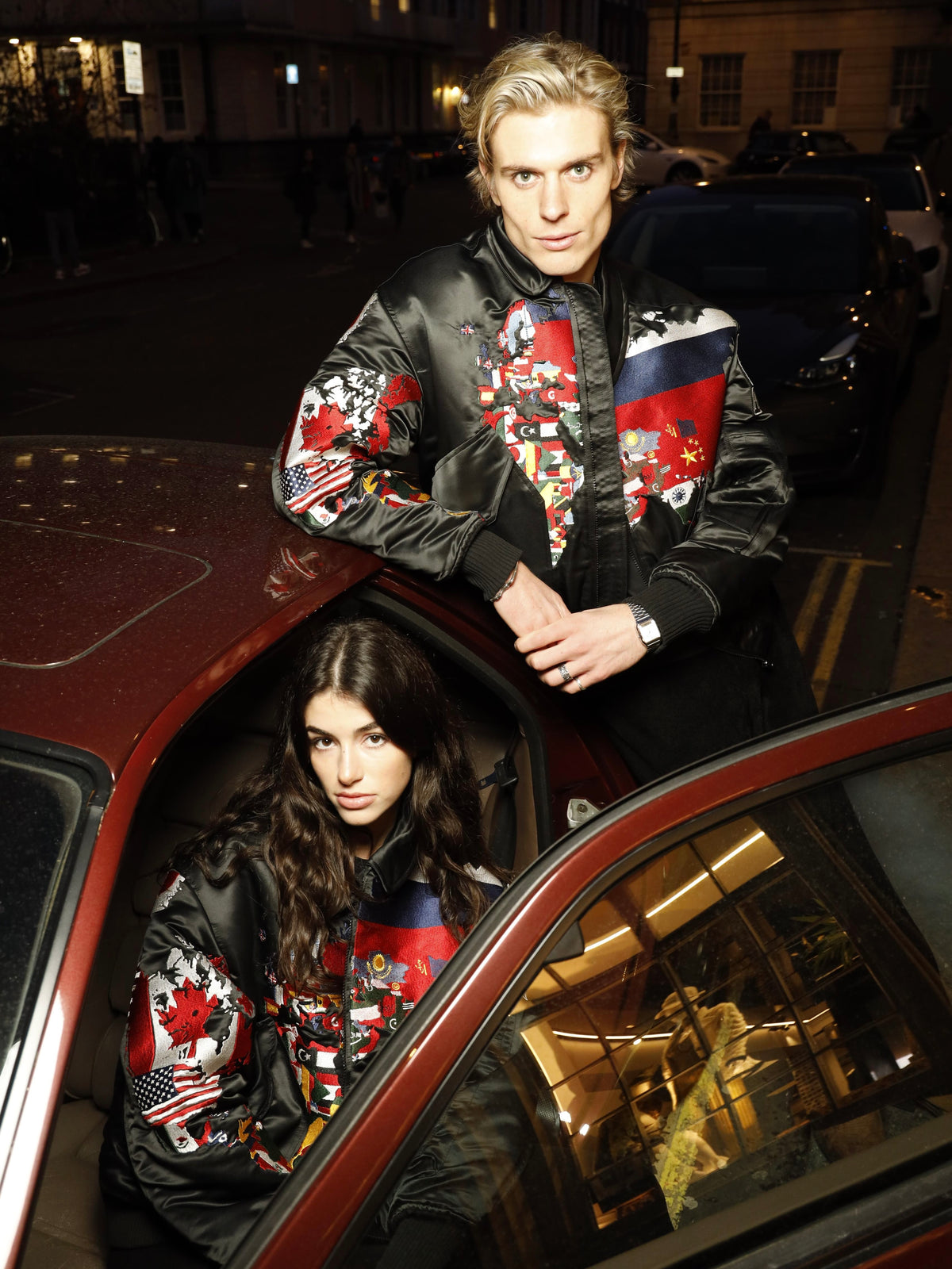 Hero World Map Bomber Jacket Multi Men Black