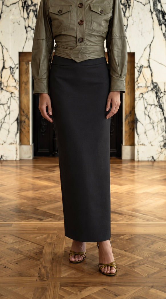 Dolce Angora Flannel Skirt Grey Women