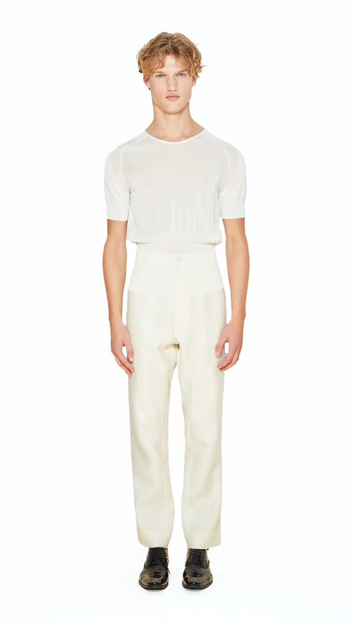 Adone Top Men Ivory, front view – POAN