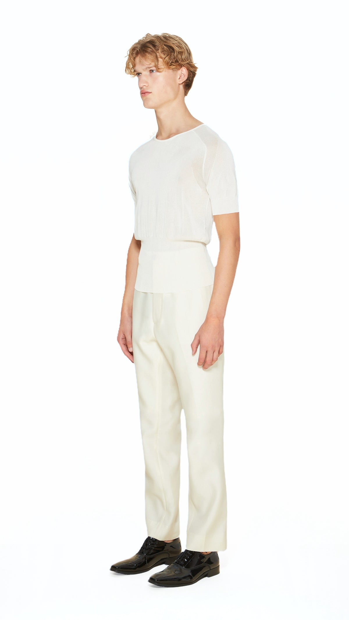 Adone Top Men Ivory, side view – POAN