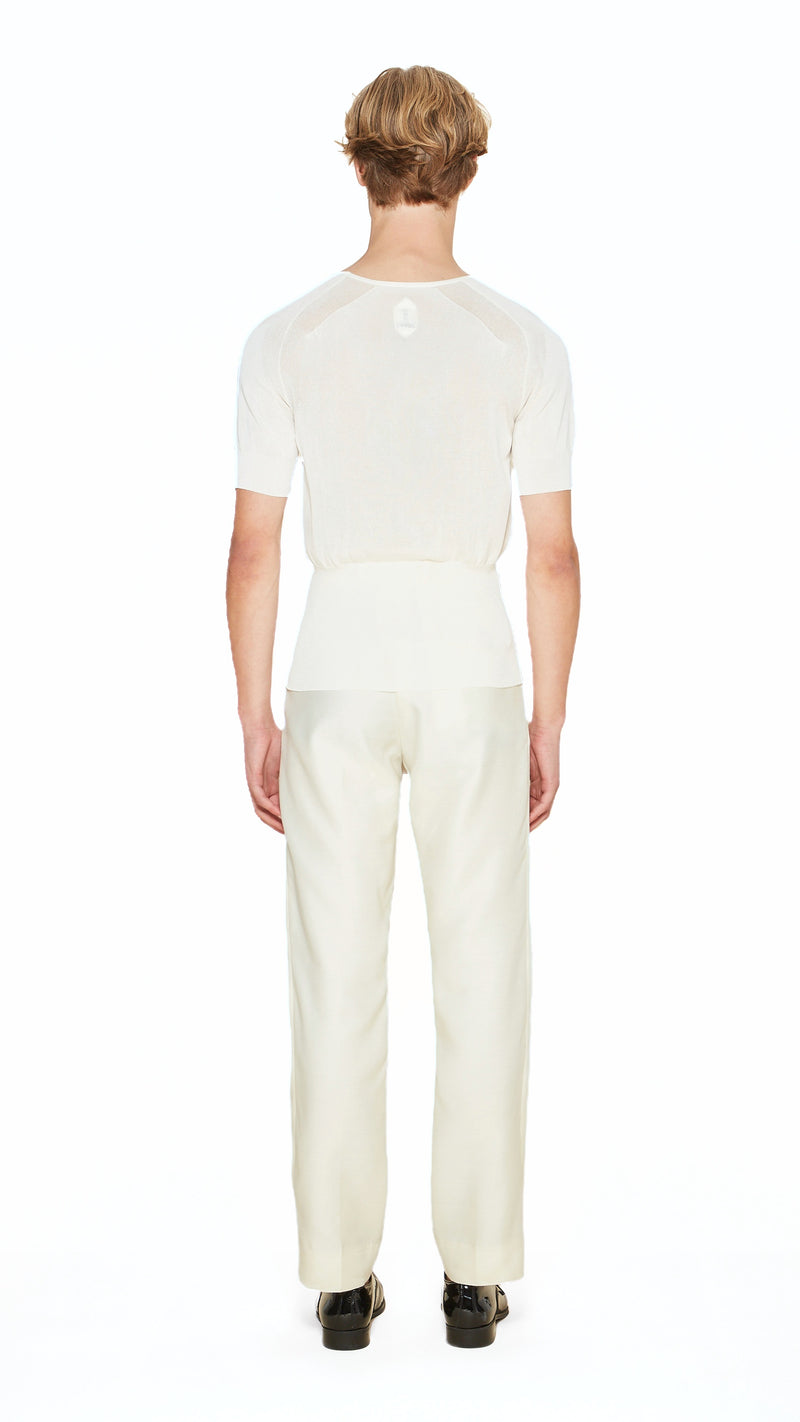 Adone Top Men Ivory, back view – POAN