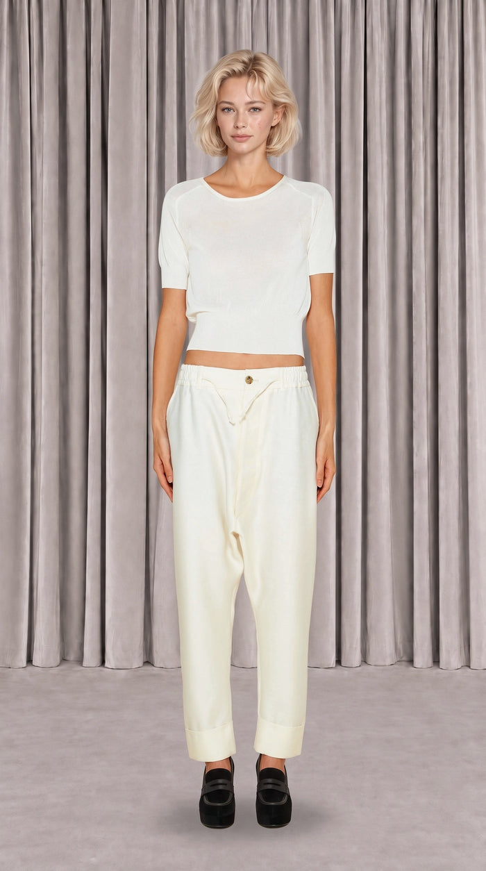 Adone Top Women Ivory, front view – POAN